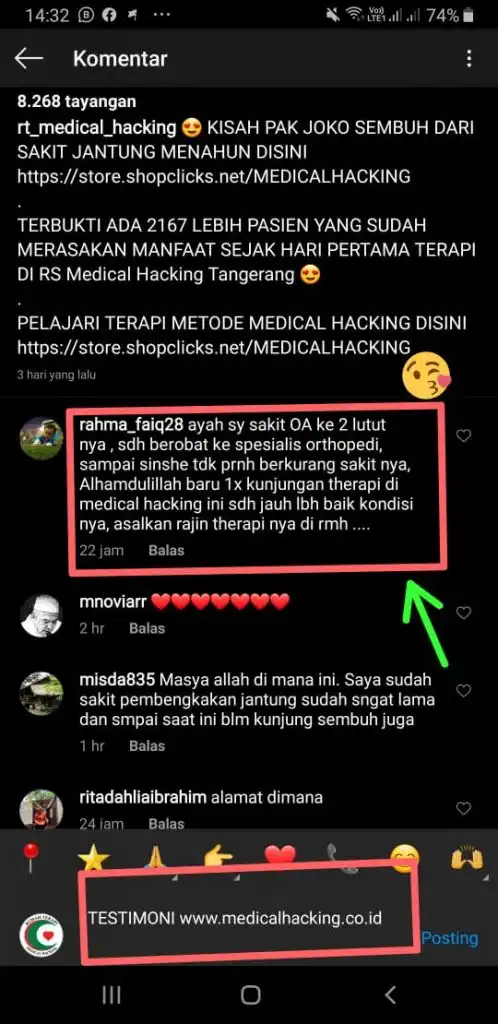 RS MEDICAL HACKING TESTIMONI KEROPOS TULANG, PENGAPURAN, OSTEOARTHRITIS SEHAT DALAM 2X TERAPI